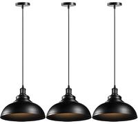 LEDSone 3PCS Vintage rétro Lustre Industriel Plafonnier Luminaire Abat-Jour En Métal LED Lampes LED Luminaires E27 Corde Réglable pour Salon Cuisine Restaurant Salle À Manger Chambre