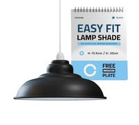 LEDSone Abat-jour de plafond en métal 32 CM, suspension facile à installer pour chambre à coucher, couloir, suspension élégante pour la maison et les espaces commerciaux. (Noir Intérieur blanc)