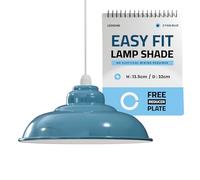 LEDSone Abat-jour de plafond en métal 32 CM, suspension facile à installer pour chambre à coucher, couloir, suspension élégante pour la maison et les espaces commerciaux. (Bleu clair)