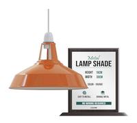 LEDSone Abat-jour de plafond industriel, abat-jour de lampe suspendu en forme de dôme courbé de Style rétro Vintage pour plafonniers suspendus (Orange)