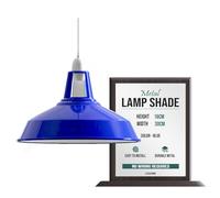 LEDSone Abat-jour de plafond industriel, abat-jour de lampe suspendu en forme de dôme courbé de Style rétro Vintage pour plafonniers suspendus (Bleu Marine)