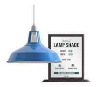 LEDSone Abat-jour de plafond industriel, abat-jour de lampe suspendu en forme de dôme courbé de Style rétro Vintage pour plafonniers suspendus (Bleu)