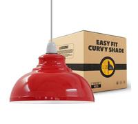 LEDSone Abat-Jour de Plafond Industriel en Forme de dôme courbé de Style rétro Vintage pour plafonniers Suspendus pour Pubs, cafés et Restaurants (Rouge)