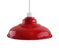 LEDSone Abat-jour de plafond industriel - Style rétro vintage - Forme incurvée (Semi Curvy Rouge)