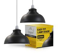 LEDSone Abat-jour de plafond moderne en métal de 29 cm facile à installer pour chambre à coucher, couloir, bureau, cuisine industrielle (noir) (Noir Intérieur Blanc Lot de 2)