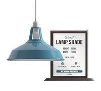 LEDSone Abat-jour en métal bleu dans un style rétro moderne antique pour plafonniers, abat-jours pour lampes suspendues industrielles vintage, chambre à coucher, cuisine et salle de bain