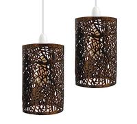 LEDSone Abat-jour en métal de style vintage en forme de cage en métal industriel, pour salle à manger, chambre à coucher, loft, couloir (cuivre brossé, style 7)