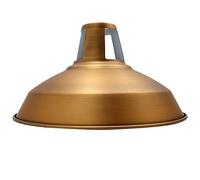 LEDSone Abat-jour industriel en métal style vintage, intérieur blanc, pour lampe suspendue, applique murale, plafonnier, protection (laiton jaune)