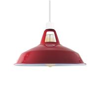 LEDSone Abat-jour rétro industriel en métal facile à installer pour cuisine, salle à manger E27 - Rouge