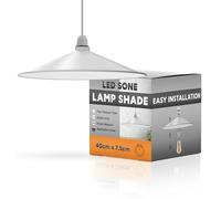 LEDSone Abat-jour vintage en métal en forme de disque facile à installer pour salon, chambre, cuisine, salle à manger, café et restaurant (1, blanc)