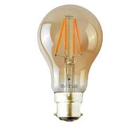 LEDSone Ampoule à baïonnette LED B22, 4 W à économie d'énergie, ampoules LED rétro A60 en verre, 450 lm, blanc chaud 2700 K A60, culot à baïonnette, non compatible avec variateur d'intensité