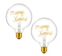LEDSone Ampoule LED Edison Vintage G125, 4W (équivalent 40W), E27, Blanc Chaud 2700K, Non Dimmable, Filament Spirale, Économie d’Énergie, Globe Décoratif pour Suspension, Noël et Maison (PACK OF 2)