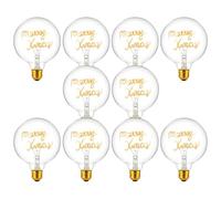 LEDSone Ampoule LED Edison Vintage G125, 4W (équivalent 40W), E27, Blanc Chaud 2700K, Non Dimmable, Filament Spirale, Économie d’Énergie, Globe Décoratif pour Suspension, Noël et Maison (PACK OF 10)