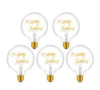 LEDSone Ampoule LED Edison Vintage G125, 4W (équivalent 40W), E27, Blanc Chaud 2700K, Non Dimmable, Filament Spirale, Économie d’Énergie, Globe Décoratif pour Suspension, Noël et Maison (PACK OF 5)