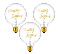 LEDSone Ampoule LED Edison Vintage G125, 4W (équivalent 40W), E27, Blanc Chaud 2700K, Non Dimmable, Filament Spirale, Économie d’Énergie, Globe Décoratif pour Suspension, Noël et Maison (PACK OF 3)