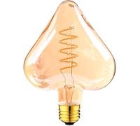 LEDSone Ampoules décoratives LED vintage en forme de cœur 4 W 450 lm Non dimmable IRC > 90 Culot moyen E27 Culot à vis Blanc chaud 2 700 K, Design à filaments spiralés (Célibataire)