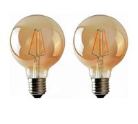 LEDSone Ampoules LED Edison Vintage G95 Globe E27 Vis, 8W Blanc Chaud 2200K, Ampoule Rétro à Filament, Equivalent à Ampoule Incandescente 40W, Dimmable (2 Pack)