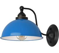 LEDSone Applique Murale Industrielle Vintage Rétro Abat-jour en Fer E27 Plafonnier Lampe Murale Luminaires Intérieur pour Cuisine Salle à manger Chambre Restaurant Bar (Bleu)