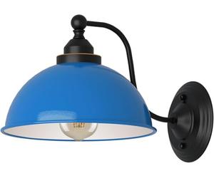 LEDSone Applique Murale Industrielle Vintage Rétro Abat-jour en Fer E27 Plafonnier Lampe Murale Luminaires Intérieur pour Cuisine Salle à manger Chambre Restaurant Bar (Bleu)