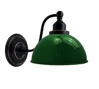 LEDSone Applique murale moderne vintage rétro industrielle à brancher avec bras en laiton jaune, variateur d'intensité et abat-jour (Vert)