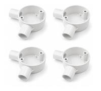 LEDSone Boîte de jonction électrique en PVC 2 voies Blanc 20 mm | Boîte à bornes circulaire compacte conçue pour les conduits de 20 mm compatibles avec la gestion des câbles de montage en