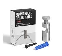 LEDSone Crochets de montage de câble de plafond pour lustre Swag et éclairage d'araignée Minimaliste Garde-cordon Crochet en métal facile à installer avec vis pour câble de suspension