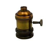 LEDSone E27, d'ampoule E27, douille vintage brillante, 4 A 250 V, pour suspension, plafonnier, adaptateur de d'ampoule à vis Edison rétro (Laiton jaune)