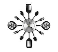 LEDSone Horloge murale 3D amovible moderne créative pour cuisine, cuillère, fourchette, miroir mural, autocollant mural, décoration d'intérieur (style 1)