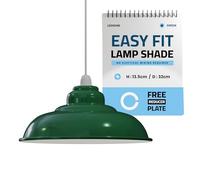 LEDSone Industrial Ceiling Pendant Light Shades, Retro Vintage Style Curvy Shaped Pendant Lamp Shade for Pendant Ceiling Lights (Vert semi-courbé)