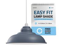 LEDSone Industriel Pendentif Plafonnier Abat-jour, Rétro Cuisine Pendentif Plafonniers Vintage Métal Loft Bar Suspendu Éclairage Rustique Suspension Abat-jour (Gris)