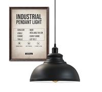 LEDSone Industriel Suspension Luminaire Rétro Lustre Plafonnier Vintage Lampe Éclairage de Plafond Abat-jour en Métal pour Restaurant Salon Chambre Cuisine Bar Couloir (Blanc) (Lot de 2 Noirs)