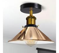 LEDSone Lampes LED d'éclairage de plafond en métal à montage encastré moderne, luminaire suspendu semi-encastré, lustre en métal, abat-jour conique de 22 cm pour hall, salon (L'or français)