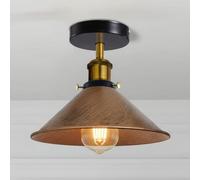 LEDSone Lampes LED d'éclairage de plafond en métal à montage encastré moderne, luminaire suspendu semi-encastré, lustre en métal, abat-jour conique de 22 cm pour hall, salon (Cuivre brossé)