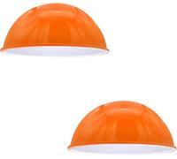 LEDSONE Lot de 2 abat-jours vintage en métal à montage facile, forme dôme, 21 cm, pour salon, chambre, cuisine, salle à manger, restaurant, café (Orange (lot de 2))