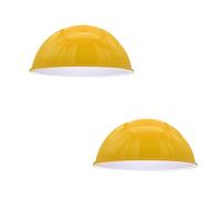 LEDSONE Lot de 2 abat-jours vintage en métal à montage facile, forme dôme, 21 cm, pour salon, chambre, cuisine, salle à manger, restaurant, café (Jaune (lot de 2))
