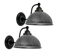 LEDSone Lot de 2 Applique Murale Industrielle Lampe de Plafond de Style Edison Métal Plafonnier Rétro uminaires Intérieur pour Cuisine Salle à Manger Chambre Restaurant Bar (Argent Brossé)
