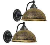 LEDSone Lot de 2 Applique Murale Industrielle Lampe de Plafond de Style Edison Métal Plafonnier Rétro uminaires Intérieur pour Cuisine Salle à Manger Chambre Restaurant Bar (Laiton Brossé)
