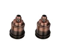 LEDSone Lot de 2 douilles d'ampoule vintage rétro industrielles Edison E27 pour lampe suspendue murale adaptée aux abat-jours (cuivre, lot de 2)