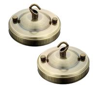 LEDSone Lot de 2 roses de plafond vintage en métal antique avec accessoires pour plafonnier et applique murale, stock britannique (2, laiton vert)