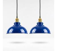 LEDSone Lot de 2 Suspensions Vintage Style Industriel, Bleu Marine