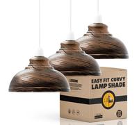 LEDSONE Lot de 3 abat-jours de plafond en métal vintage de 29 cm, forme incurvée, installation facile pour salon, chambre, cuisine, salle à manger, restaurant (Cuivre brossé)