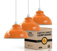LEDSONE Lot de 3 abat-jours de plafond en métal vintage de 29 cm, forme incurvée, installation facile pour salon, chambre, cuisine, salle à manger, restaurant (Orange)