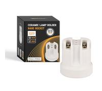 LEDSone Lot de 3 supports de lampe en céramique en porcelaine - Culot à vis Edison E27 - Douille en céramique pour ampoules halogènes, incandescentes, LED de rechange
