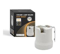 LEDSone Lot de 3 supports de lampe en céramique et porcelaine, culot à vis Edison E26 E27, douille en céramique pour ampoules halogènes, incandescentes, LED de rechange