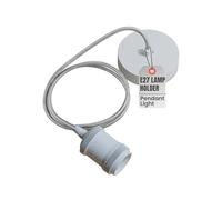 LEDSone Lustre à suspension vintage en cuivre, marron, rond, câble flexible tressé de 1 m, douille E27, kit de montage pour éclairage intérieur (cuivre) (blanc)