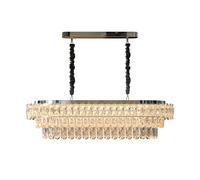 LEDSone Lustre moderne en cristal de luxe doré lustre ovale île en cristal pour salle à manger, cuisine, salon (13,7 x L 27,5)