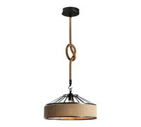 LEDSone Lustre Plafonnier Suspension corde chanvre,240V E27 Rétro Lampe Suspension Corde pour Restaurant Bar Cafe Lighting Utilisation,Chanvre+Noir (30CM Hemp)