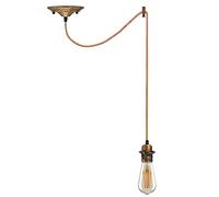 LEDSone Lustre suspendu araignée à une voie, plafonnier vintage E27, luminaire industriel pour chambre, cuisine, bar et autres lieux (Laiton jaune, with bulb)