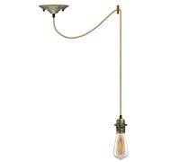 LEDSone Lustre suspendu araignée à une voie, plafonnier vintage E27, luminaire industriel pour chambre, cuisine, bar et autres lieux (Laiton vert, with bulb)