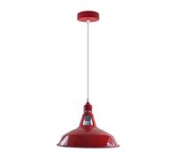 LEDSone Métal Vintage Suspensions Luminaires Retro Plafonniers Luminaire Edison de Culot E27 Suspensions Eclairage de Plafond Suspensions Luminaires Lampe (Avec Ampoule, Rouge)